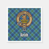 Clan Keith Wappen über Tartan Serviette (Vorderseite)