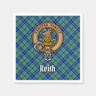 Clan Keith Wappen über Tartan Serviette