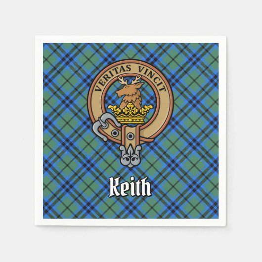 Clan Keith Wappen über Tartan Serviette (Vorderseite)