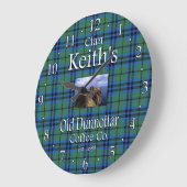 Clan Keith's Old Dunnottar Coffee Co. Große Wanduhr (Winkel)