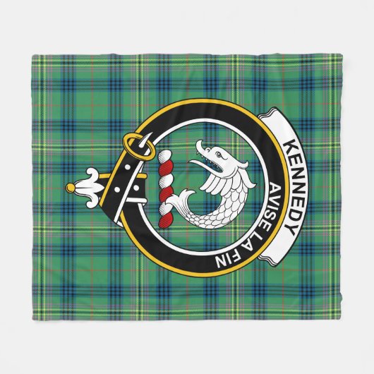 Clan Kennedy Ancient Tartan Kariert Fleecedecke (Vorderseite (Horizontal))