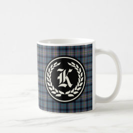 Clan Kennedy Ancient Tartan Monogram Kaffeetasse