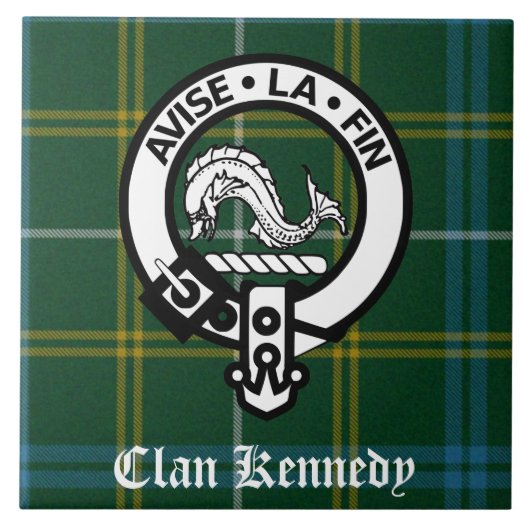 Clan Kennedy Crest Tartan Fliese (Vorderseite)