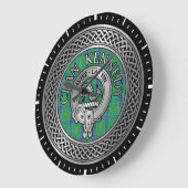 Clan Kennedy Crest & Tartan Knot Große Wanduhr (Winkel)