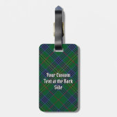 Clan Kennedy Tartan Gepäckanhänger (Rückseite vertikal)