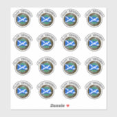 Clan Kennedy Tartan Knot & Flag Aufkleber (Blatt)