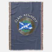Clan Kennedy Tartan Knot & Flag Decke (Vorderseite Vertikal)
