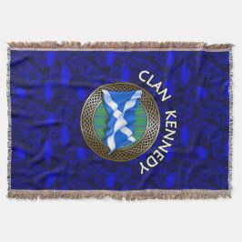 Clan Kennedy Tartan Knot & Flag Decke