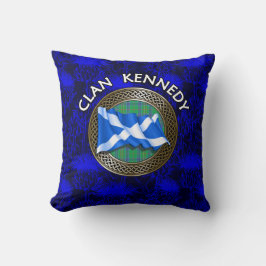 Clan Kennedy Tartan Knot & Flag Kissen