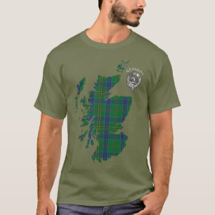 Clan Kennedy Tartan Map & Wappen T-Shirt