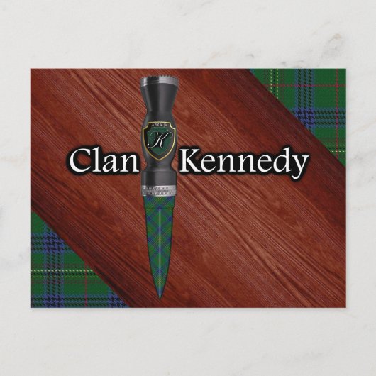 Clan Kennedy Tartan Sgian Dubh Blade Postkarte (Vorderseite)