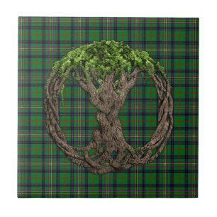 Clan Kennedy Tartan und keltischer Lebensbaum Fliese