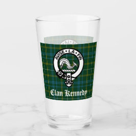 Clan Kennedy Wappen Abzeichen & Tartan Glas