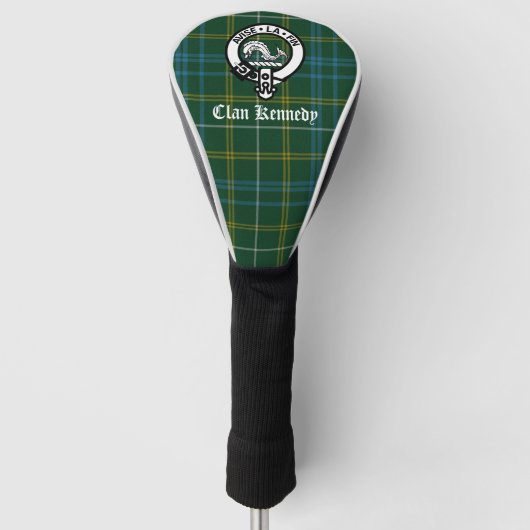 Clan Kennedy Wappen Abzeichen & Tartan Golf Headcover (Vorderseite)