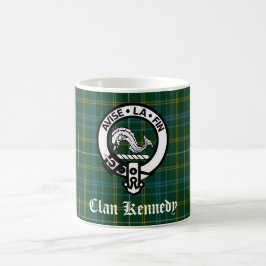 Clan Kennedy Wappen Abzeichen & Tartan Kaffeetasse