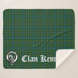 Clan Kennedy Wappen Abzeichen & Tartan Sherpadecke