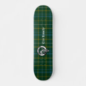 Clan Kennedy Wappen Abzeichen & Tartan Skateboard (Vorne)