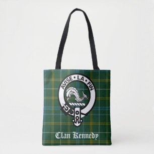 Clan Kennedy Wappen Abzeichen und Tartan Tasche