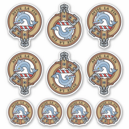 Clan Kennedy Wappen Sticker Set (Vorderseite)