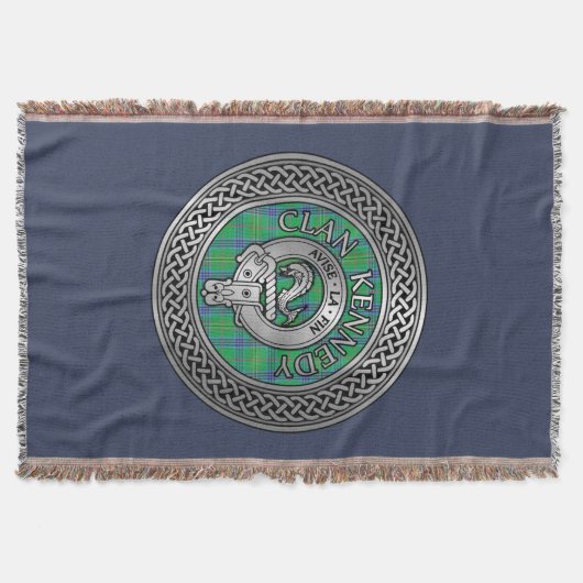 Clan Kennedy Wappen & Tartan Knot Decke (Vorderseite)