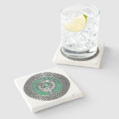 Clan Kennedy Wappen & Tartan Knot Steinuntersetzer (Seitenansicht)