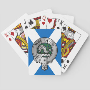 Clan Kennedy Wappen & Tartan über Salreifen Spielkarten