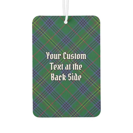 Clan Kennedy Wappen über Tartan Autolufterfrischer (Rückseite)