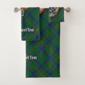 Clan Kennedy Wappen über Tartan Badhandtuch Set (Insitu)