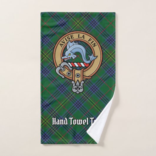 Clan Kennedy Wappen über Tartan Badhandtuch Set (Handtuch)