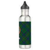 Clan Kennedy Wappen über Tartan Edelstahlflasche (Rechts)