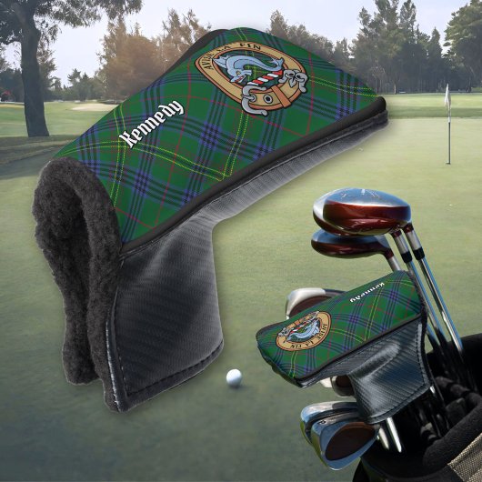 Clan Kennedy Wappen über Tartan Golf Headcover