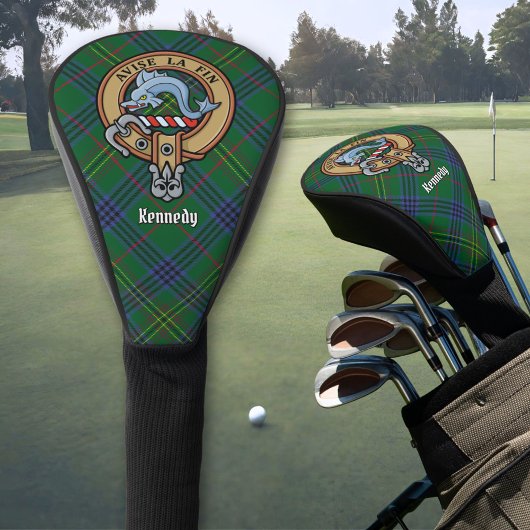 Clan Kennedy Wappen über Tartan Golf Headcover