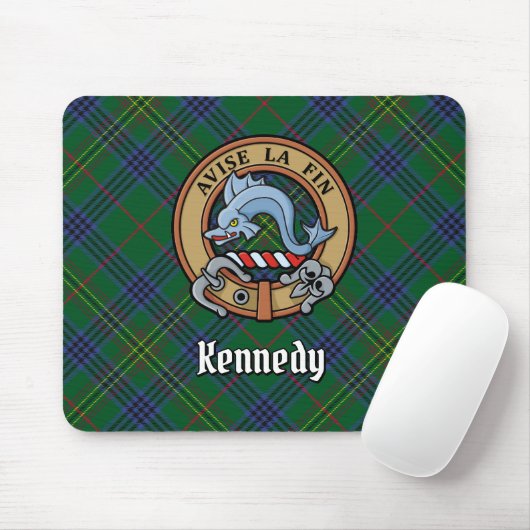 Clan Kennedy Wappen über Tartan Mousepad (Mit Mouse)