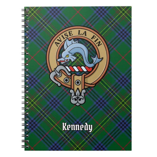 Clan Kennedy Wappen über Tartan Notizblock (Vorderseite)