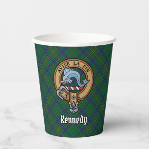 Clan Kennedy Wappen über Tartan Pappbecher