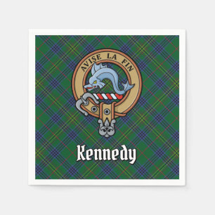 Clan Kennedy Wappen über Tartan Serviette