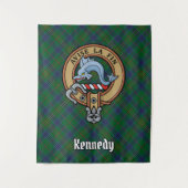 Clan Kennedy Wappen über Tartan Wandteppich (Vorderseite)