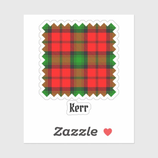 Clan Kerr Tartan Aufkleber (Blatt)