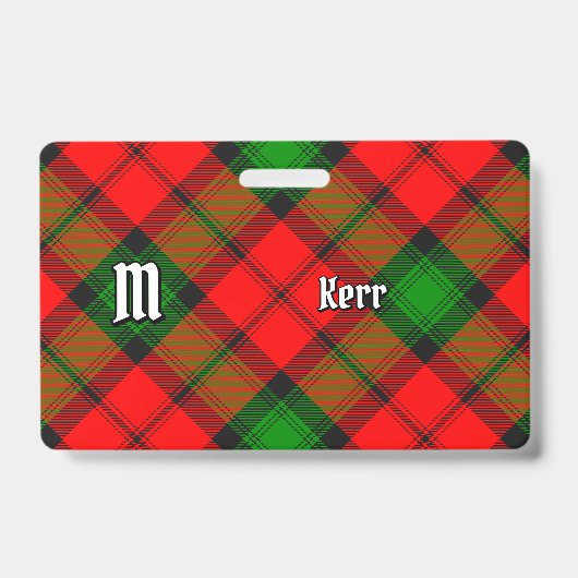 Clan Kerr Tartan Ausweis (Vorderseite)