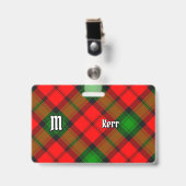 Clan Kerr Tartan Ausweis (Vorderseite mit Clip)