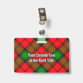 Clan Kerr Tartan Ausweis (Rückseite mit Clip)