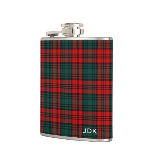 Clan Kerr Tartan Mit Monogramm Flachmann (Links)