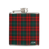 Clan Kerr Tartan Mit Monogramm Flachmann (Vorderseite)
