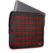 Clan Kerr Tartan Red and Green Kariert Mit Monogra Laptopschutzhülle (Vorne Rechts)