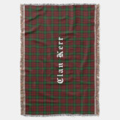 Clan Kerr Tartan Throw Blanket Decke (Vorderseite Vertikal)