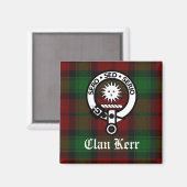 Clan Kerr Tartan und Wappen Abzeichen Magnet (Vorderseite/Rückseite)
