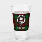 Clan Kerr Wappen Abzeichen & Tartan Glas (Vorderseite)