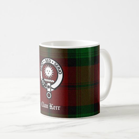 Clan Kerr Wappen Abzeichen Tartan Kaffeetasse (VorderseiteRechts)