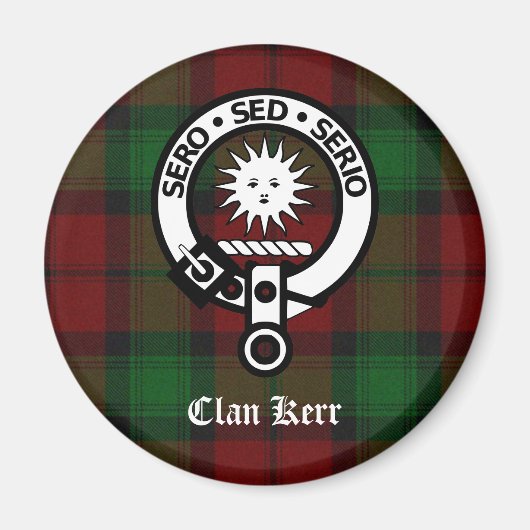 Clan Kerr Wappen Abzeichen Tartan Magnet (Vorne)