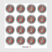 Clan Kerr Wappen & Tartan Knot Aufkleber (Blatt)